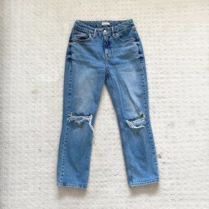 Good American High-Waisted Straight Distressed Jeans